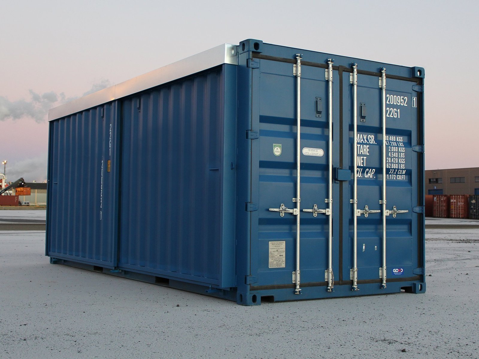 20ft Hi Cube Container (9โฒ 6โณ high) suitable for IBC storage Sliding Door