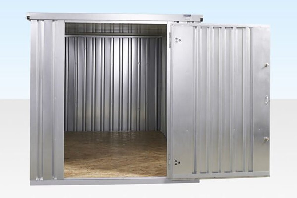 4M X 2.1M Flat Pack Container Store โ Galvanised
