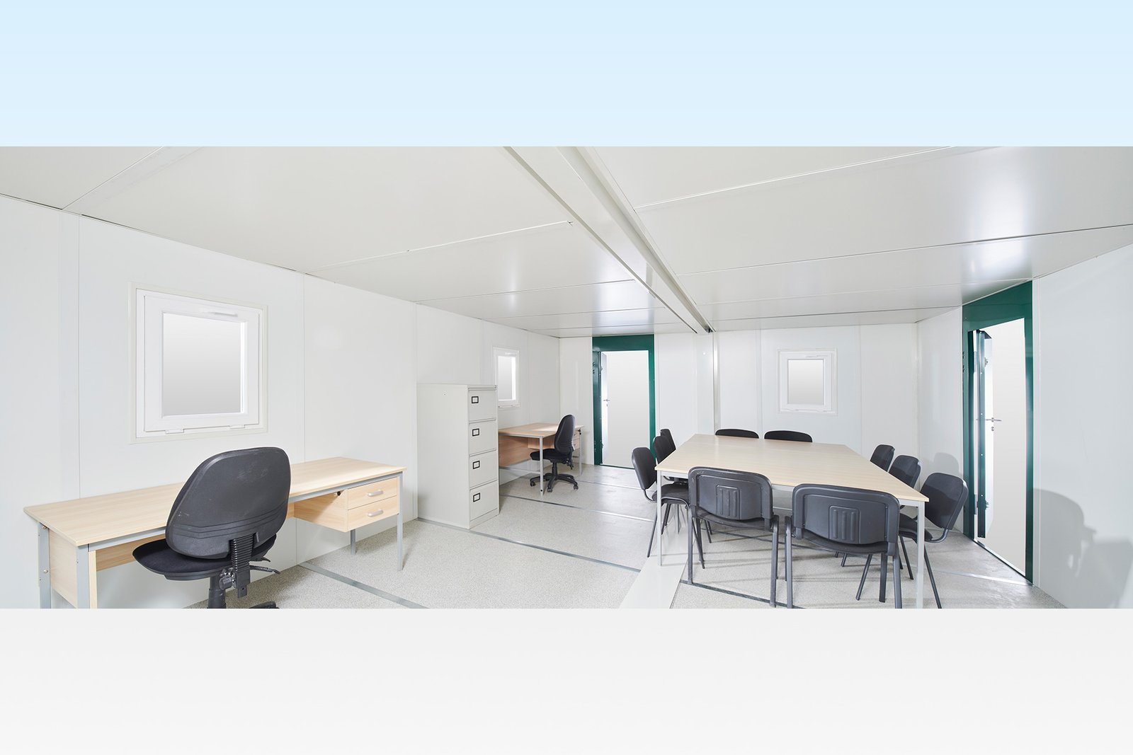6.5M X 4.6M Side Linked Flat Pack Container Office