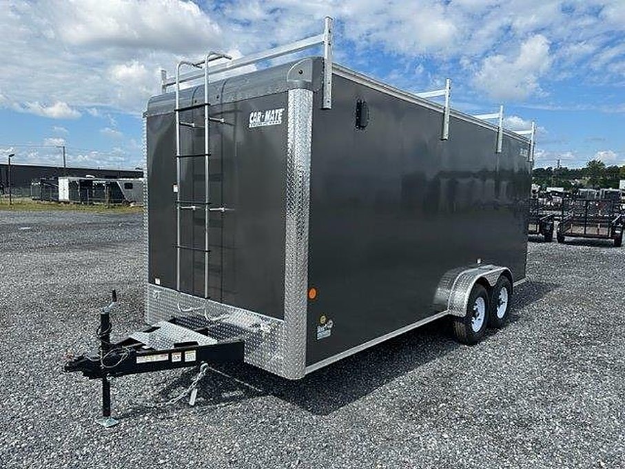 Car Mate 7 x 18 Enclosed Contractor Trailer – Exterior Tool Doors