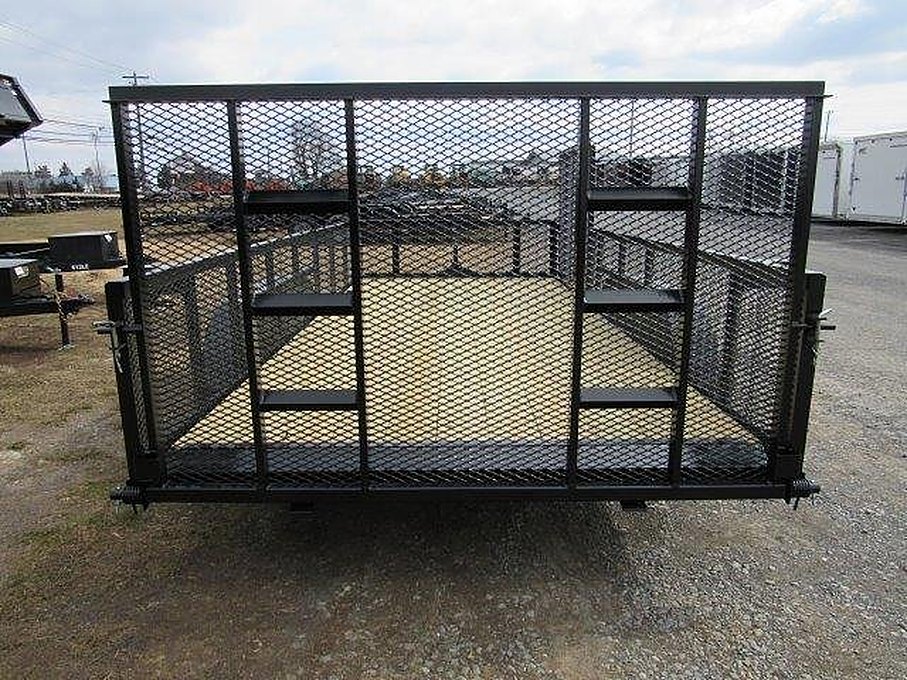 Premier 7 x 16 Landscape Utility Trailer – Mesh Sides &amp; ATV Ramp