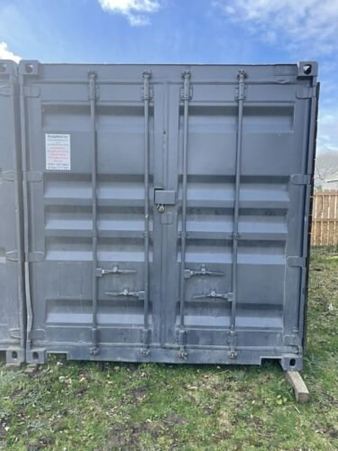 Shipping Container 20Ft Dark Grey With Black Timber Cladding
